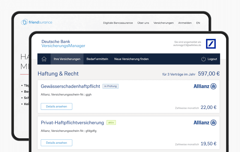 Friendsurance + Deutsche Bank